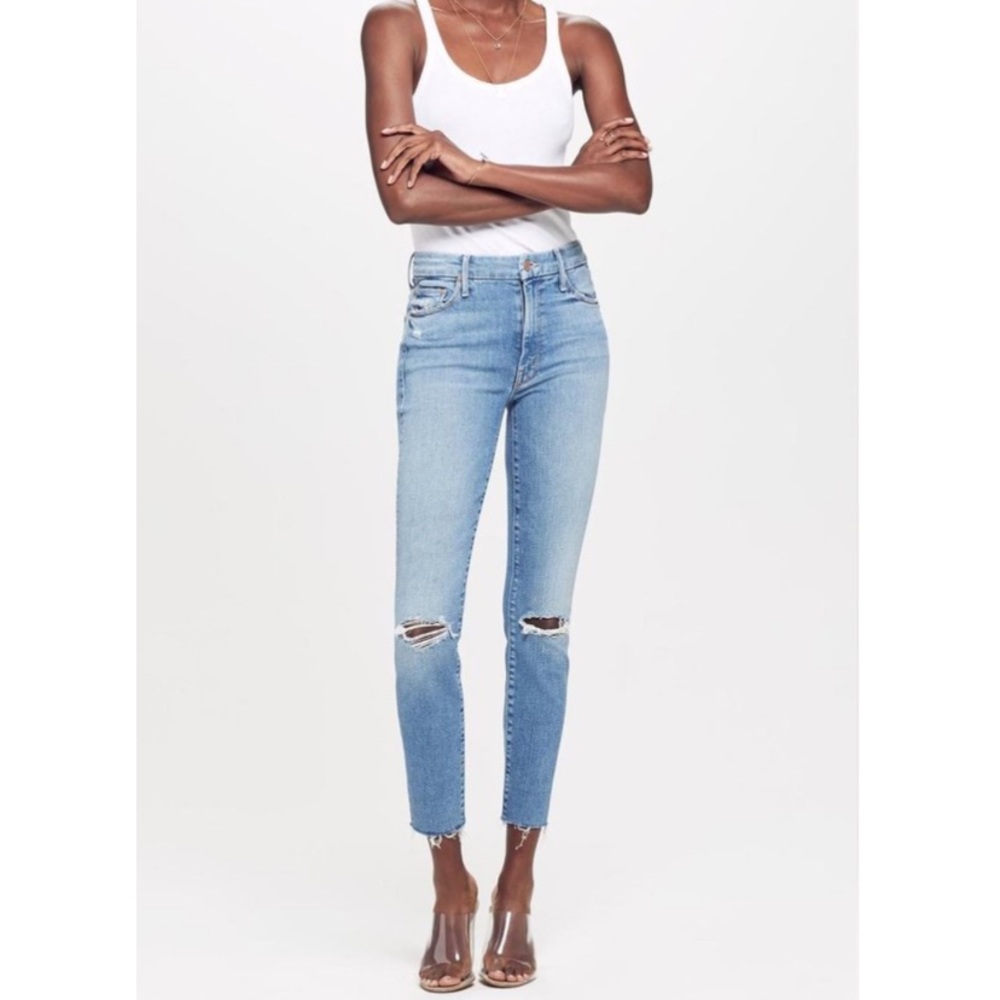 Mother High Waisted Looker Ankle Fray